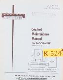Kearney Trecker 200CM 414B, Control Maintenance manual 1974-200CM-414B-01